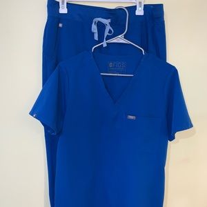 Royal Blue Figs Scrub Set